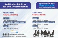 Câmara e Prefeitura realizam audiência públicas para apresentação da LDO, LOA e PPA para o exercício 2021