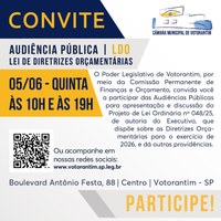Câmara promove audiências públicas para discutir diretrizes orçamentárias de 2026