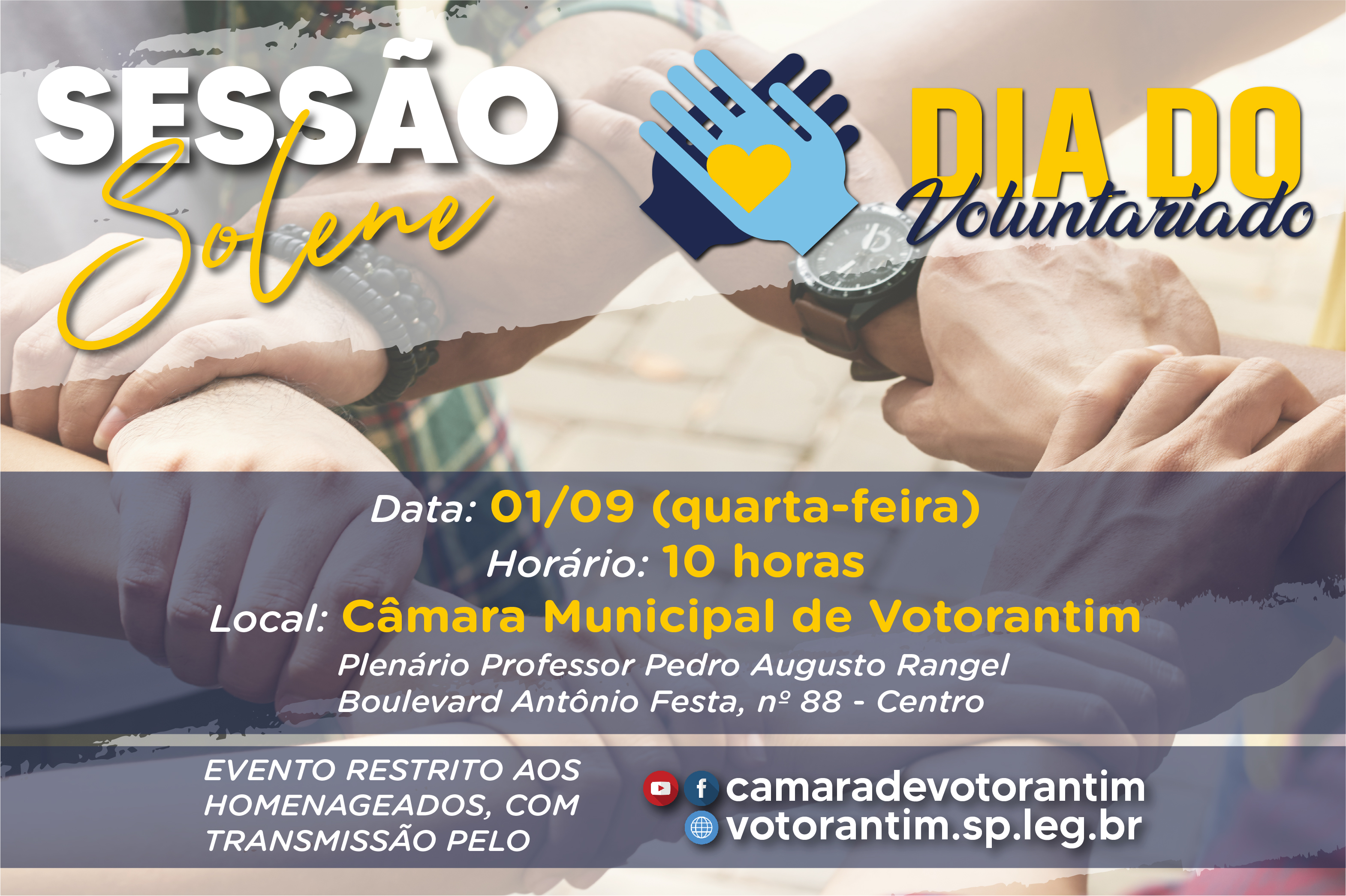 Câmara realizará sessão do "Dia do Voluntariado" nesta quarta-feira (1/9)