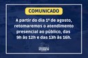 Comunicado Oficial – Retorno do Atendimento ao Público