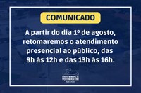 Comunicado Oficial – Retorno do Atendimento ao Público